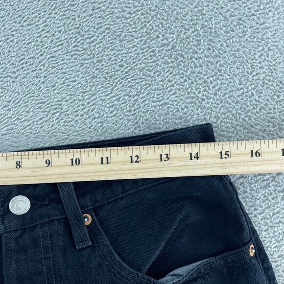 Levis Premium Black Denim Frayed Hem Skirt Size 28  1963 - Picture 7 of 9